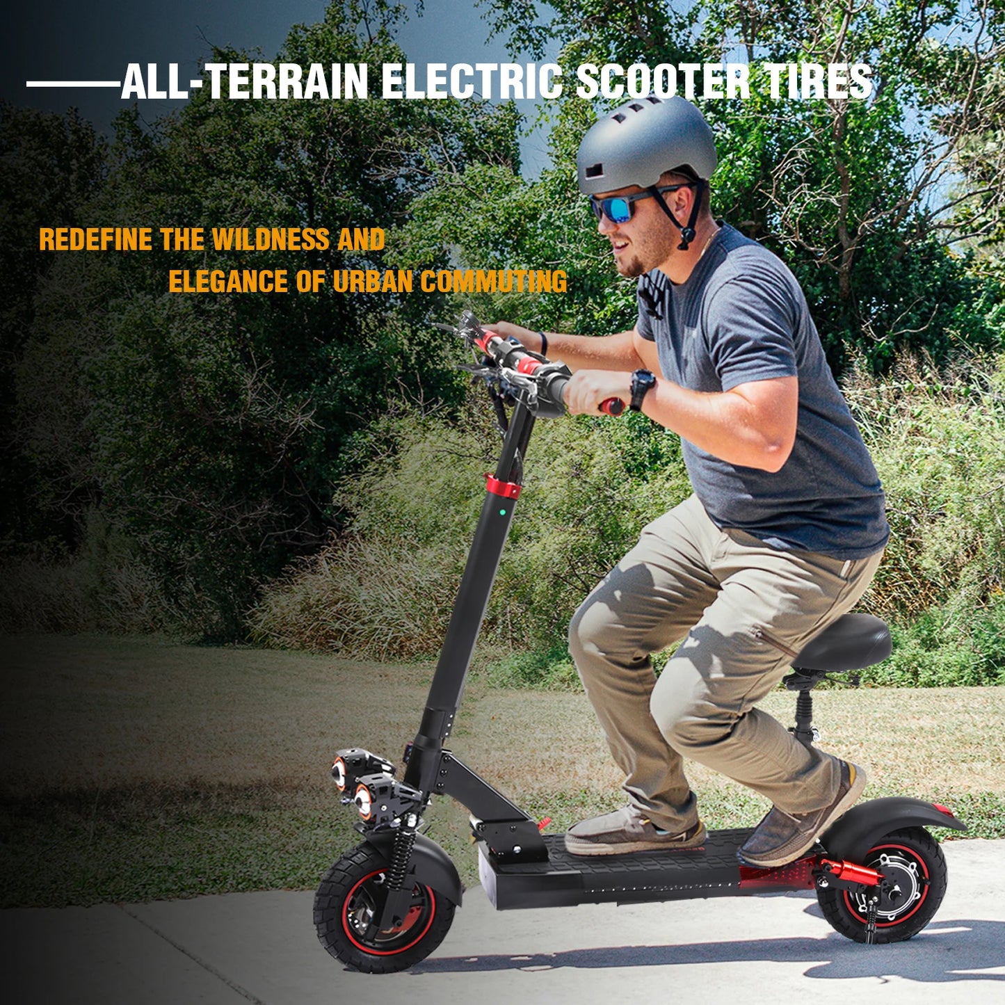 800W Portable Electric Scooter with Seat, Foldable