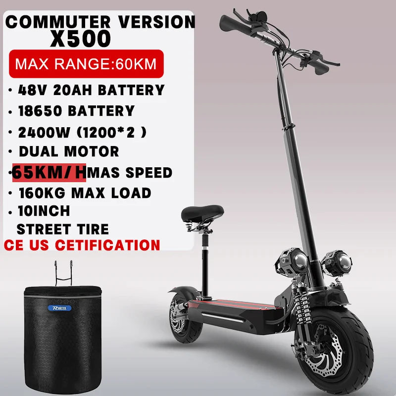 75KM/H Electric kick scooter 60V 48V 1300-3200W 10 inch Fat Tire Foldable Waterproof Electric Scooters Adults EU Warehouse