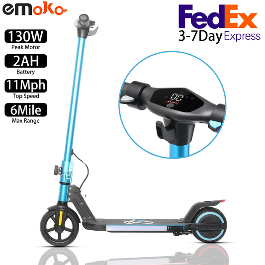 Children's Electric Scooter 130W,11 Mph,6 Mile,EMOKO A43 6.5" Foldable Electric Scooter,21.6V 2AH,2025 New E-Scooter