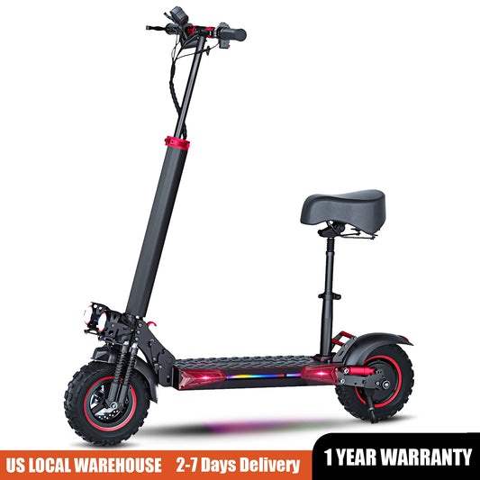 1200W Electric Scooter with Seat for Heavy Adult, Max 35miles Range, 11'' Off-road Tires, Fast E-scooter for Commuting