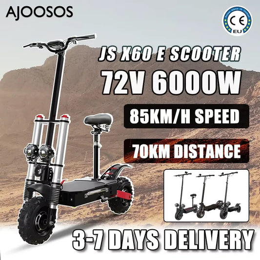 1200-6000W Electric Scooter Single/Dual Motor Electric Scooter Adult 60-85km/h Fast Speed 85KM Long Range 20-30AH Battery EU US