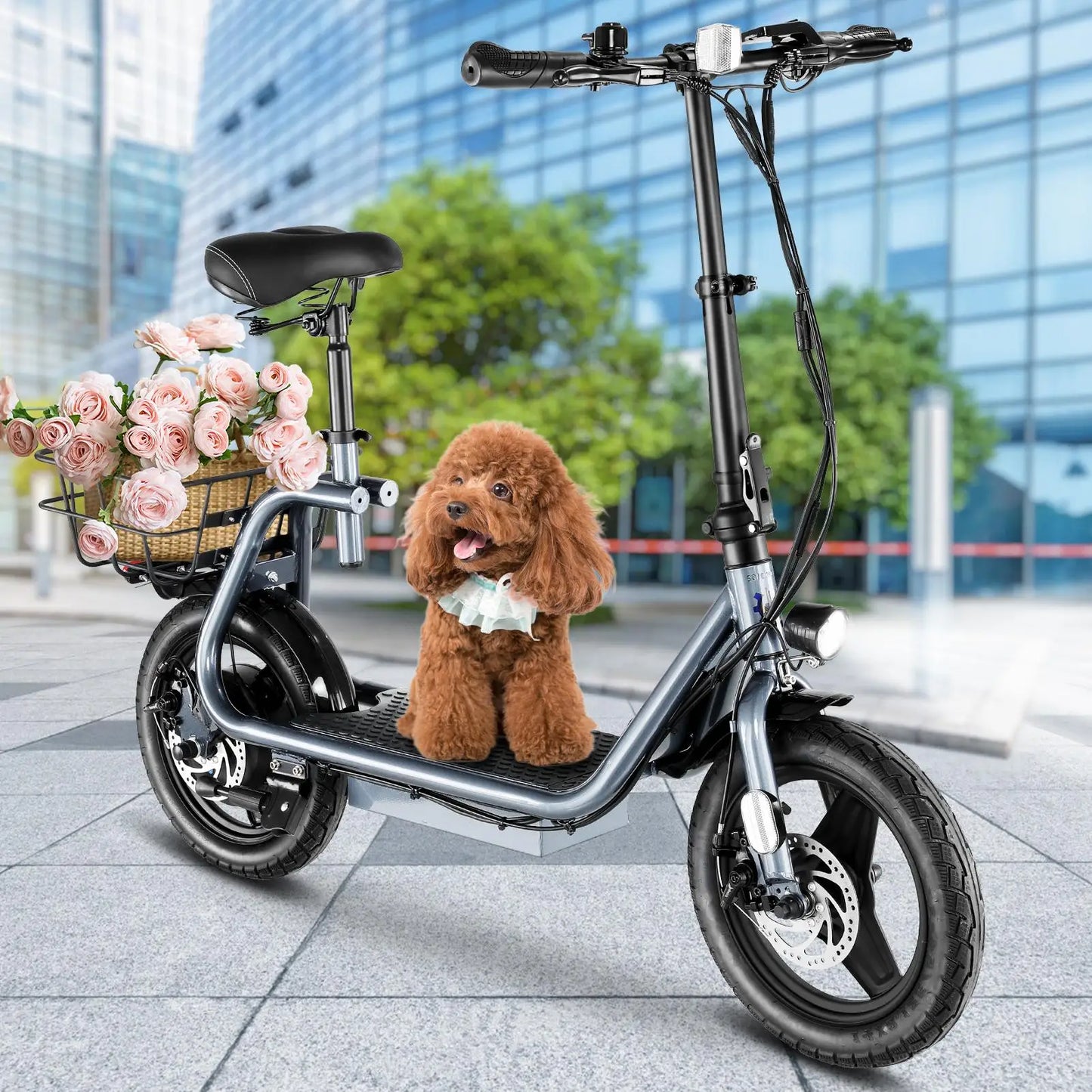 Peak 500W/800W/1200W Electric Scooter Adult 15/25/30Mile Long Range 14" Tire 20MPH Top Speed Adjustable E-Scooter With Seat ﻿