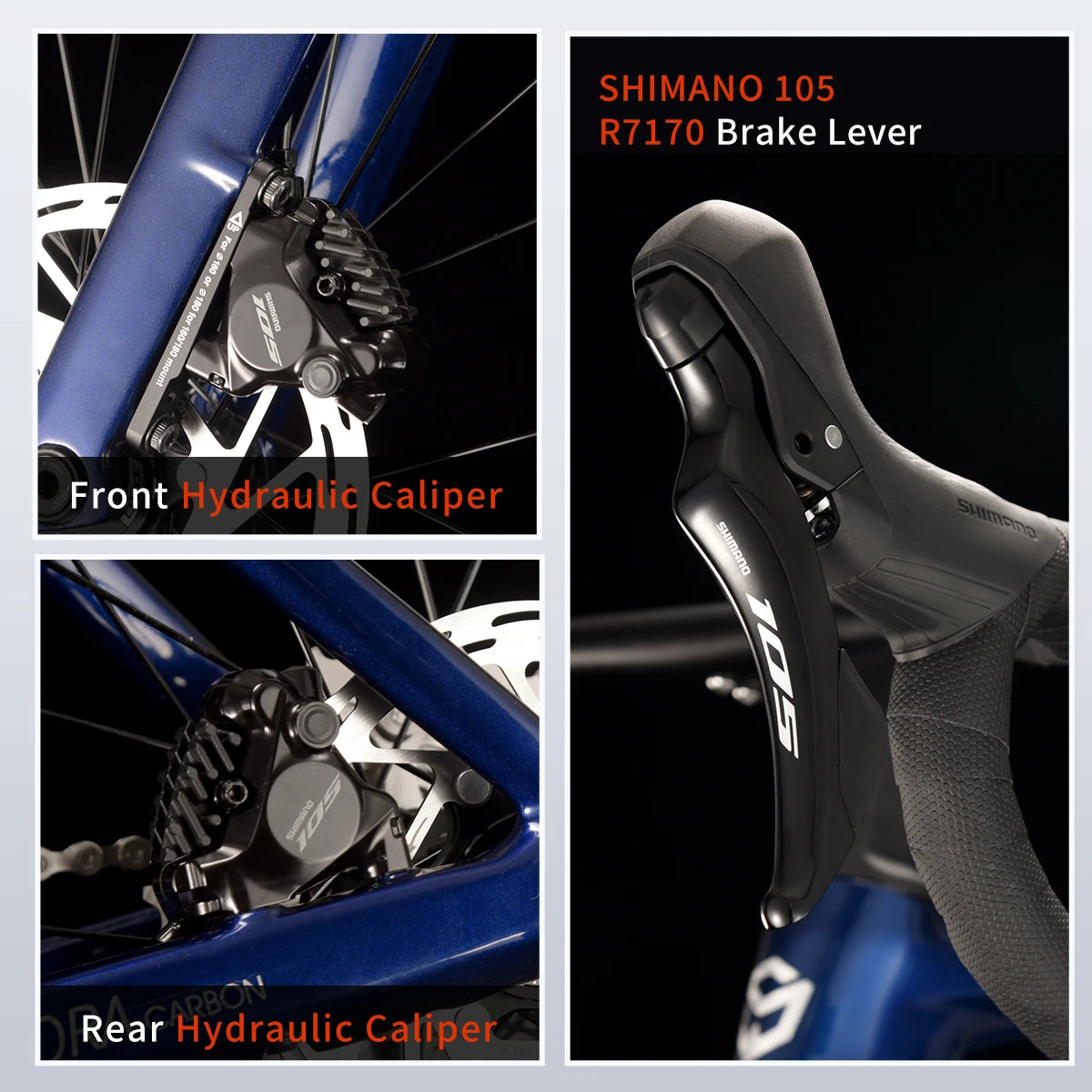 SAVA NEW A7L Carbon Road Bike, Adult Racing Bike, Equipped With Shimano 105 R7100, 24-Speed Hydraulic Brakes