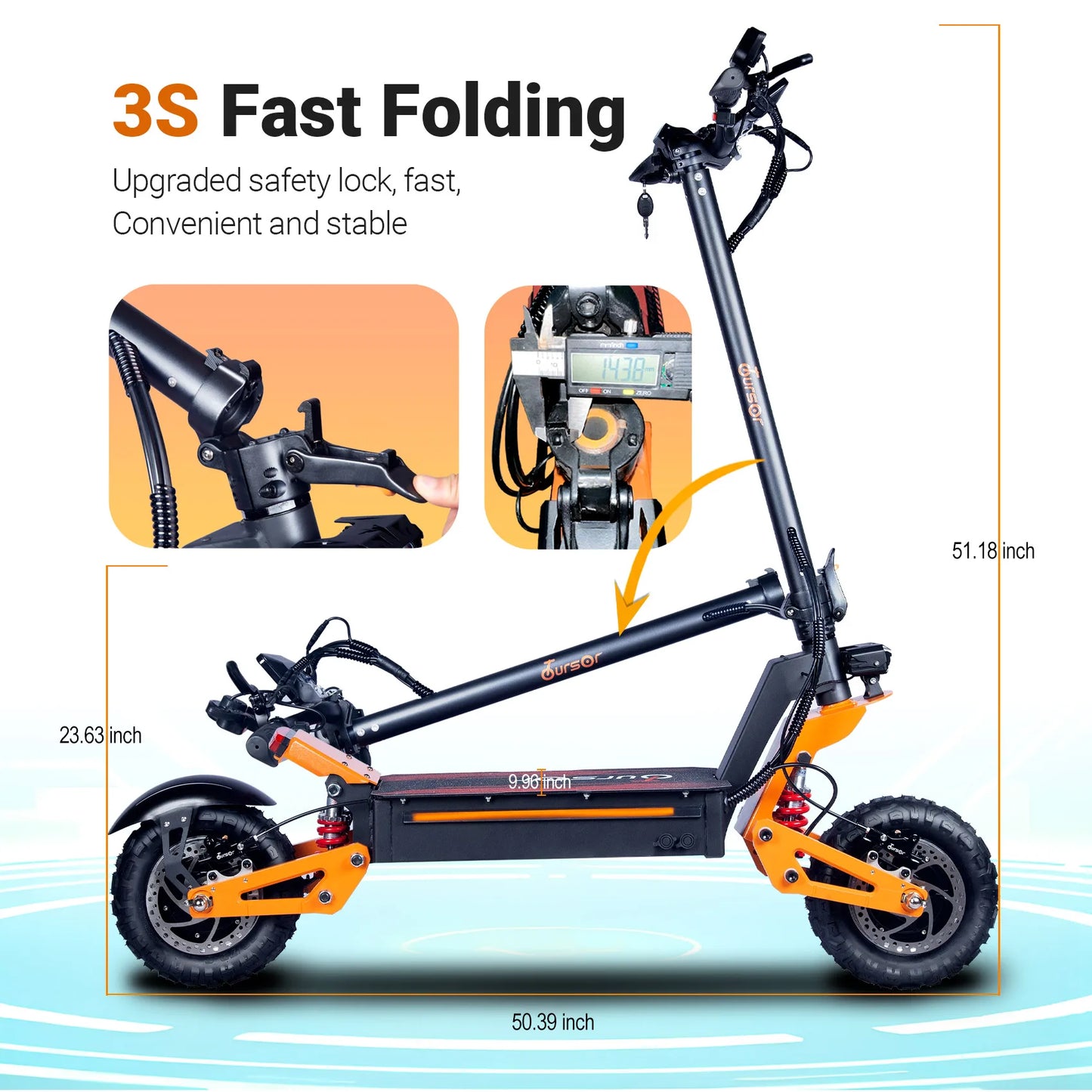 TOURSOR X5 EU USA Foldable 5000W Dual Motor Electric Scooter 11" Off-road Tyres 52V-26AH Max Speed 70KM/H Range 100KM E Scooter