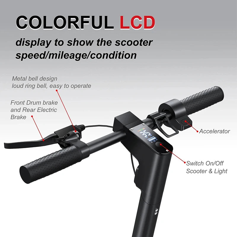 AOVOPRO ESMAX electric scooter, 500W power motor up to 40km/h,With dual braking system and dual suspension design