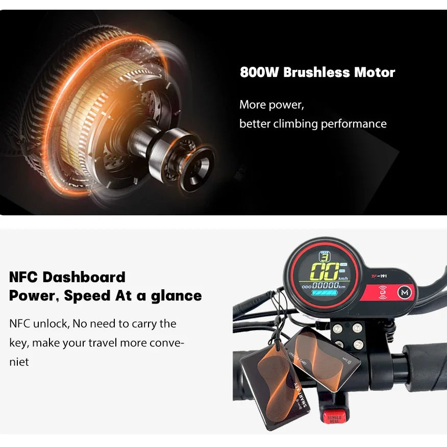 Tax 48V 13AH 16AH 10" Off-road Tires 800W Motor Folding Electric E Scooter