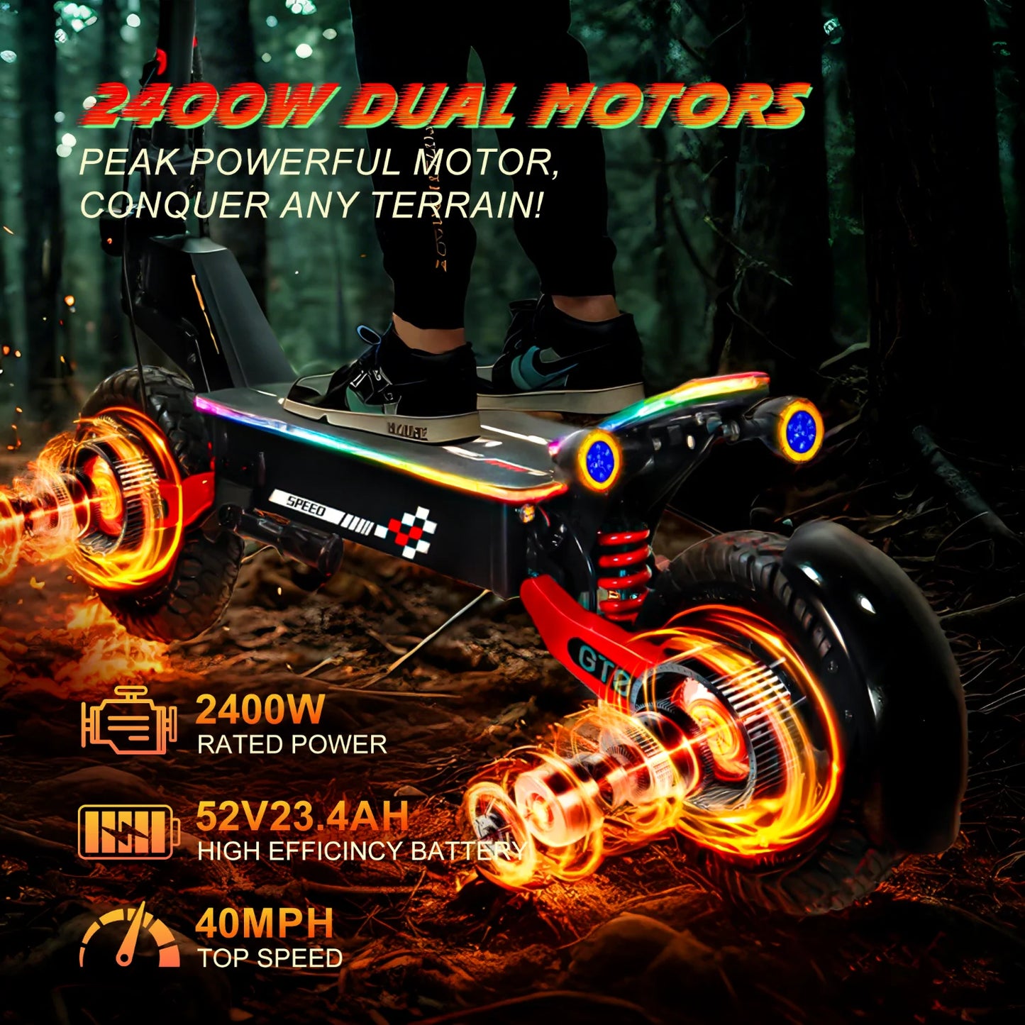 45Miles Long Range 40MPH Top Speed E Scooter