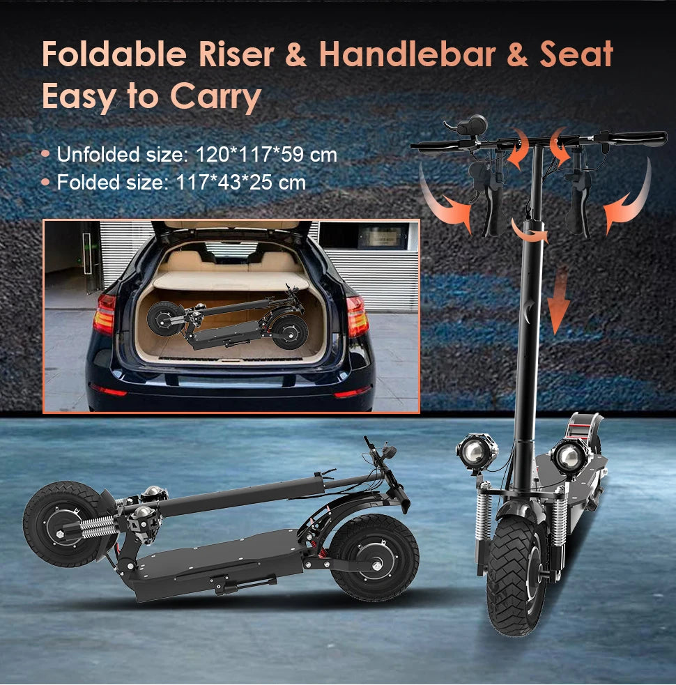 75KM/H Electric kick scooter 60V 48V 1300-3200W 10 inch Fat Tire Foldable Waterproof Electric Scooters Adults EU Warehouse