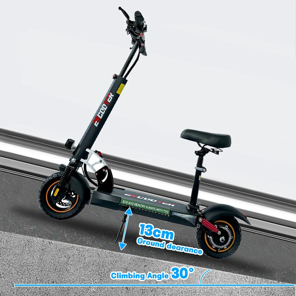 Electric Scooter with Off-road Tire, Kick Scooter, Electric E-Scooter, 10in, 45 km/h, 45km, 55km Range, 13Ah, 15Ah, 800W