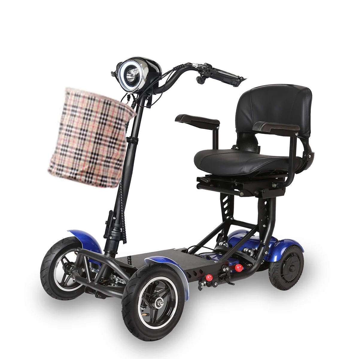 Electric 4-wheeled Motorcycle/Folding 4 Wheel Mobility, Mopeds/ Scooters, Electric Moped for Adults, 4 Wheels Electric Moped for