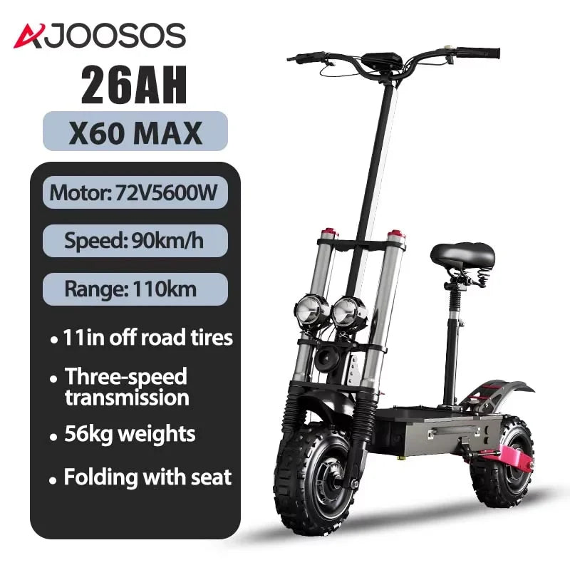 1200-6000W Electric Scooter Single/Dual Motor Electric Scooter Adult 60-85km/h Fast Speed 85KM Long Range 20-30AH Battery EU US