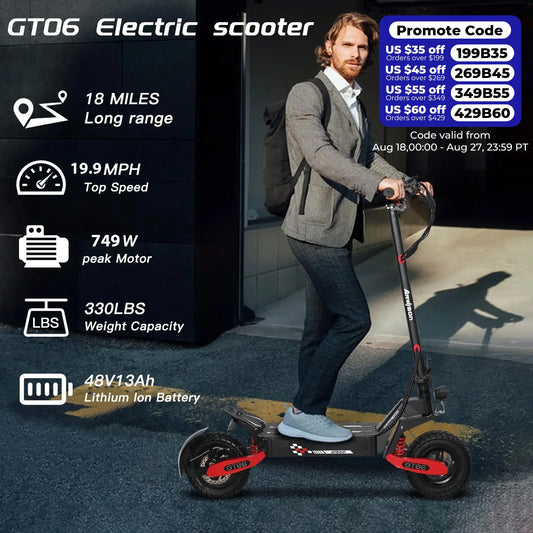 Adult electric scooter, electric commuting scooter, range of 28 miles1200W motor, 22MPH dual braking system and shock absorptio