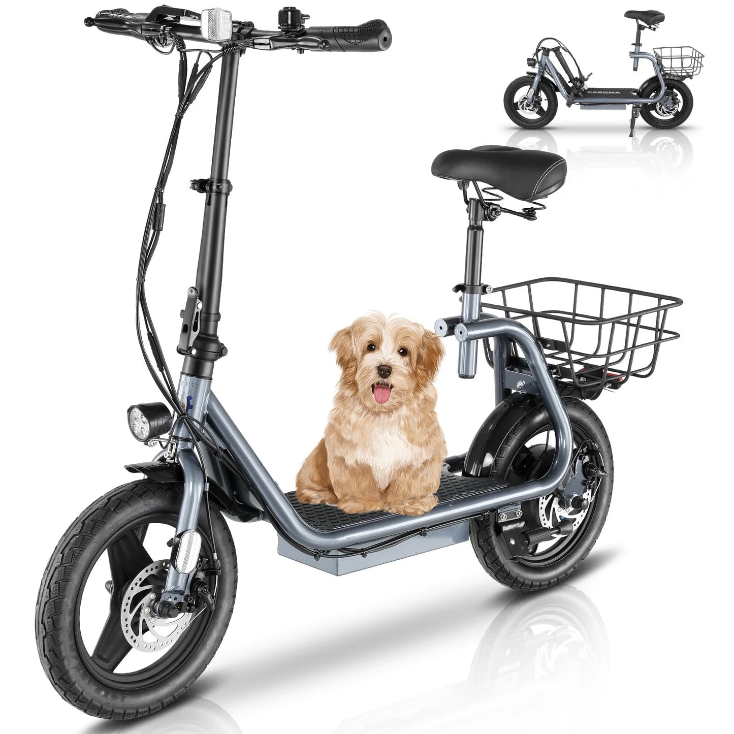 Peak 500W/800W/1200W Electric Scooter Adult 15/25/30Mile Long Range 14" Tire 20MPH Top Speed Adjustable E-Scooter With Seat ﻿