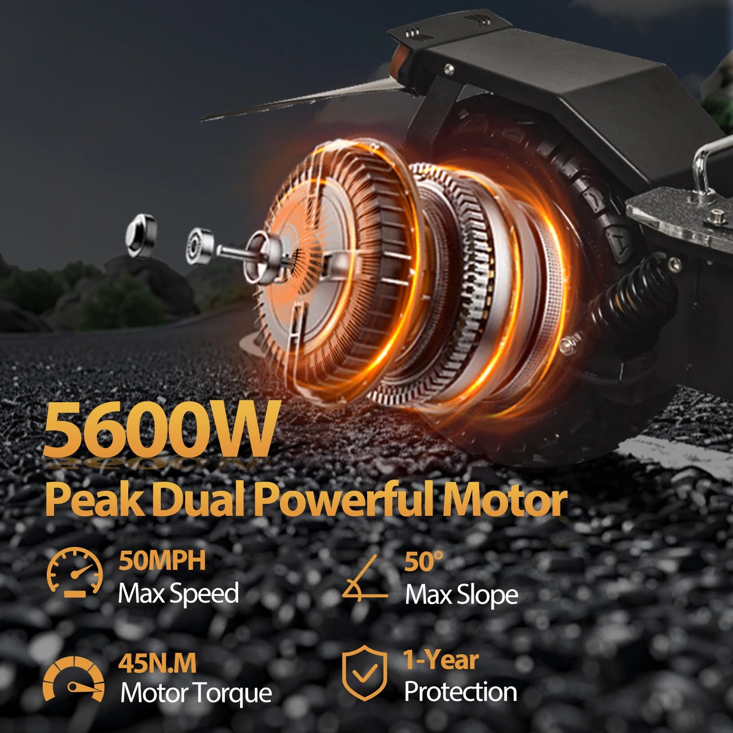 Electric Scooter for Adults, 5600W Dual Motors Up to 50 MPH, Electric Scooter Adults Range 50 Miles, 60V 27Ah Large Capacity Bat