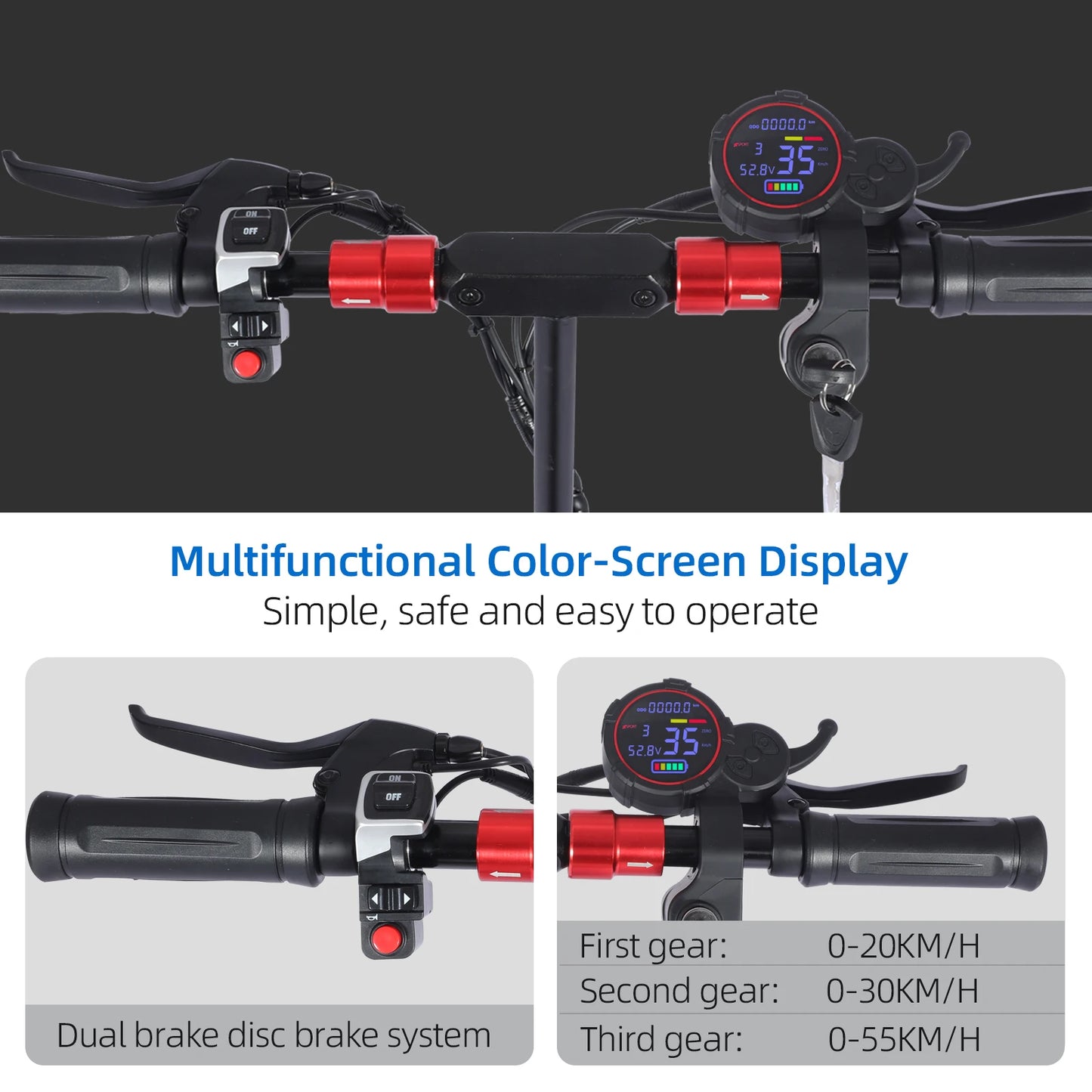 1200W Electric Scooter with Seat for Heavy Adult, Max 35miles Range, 11'' Off-road Tires, Fast E-scooter for Commuting