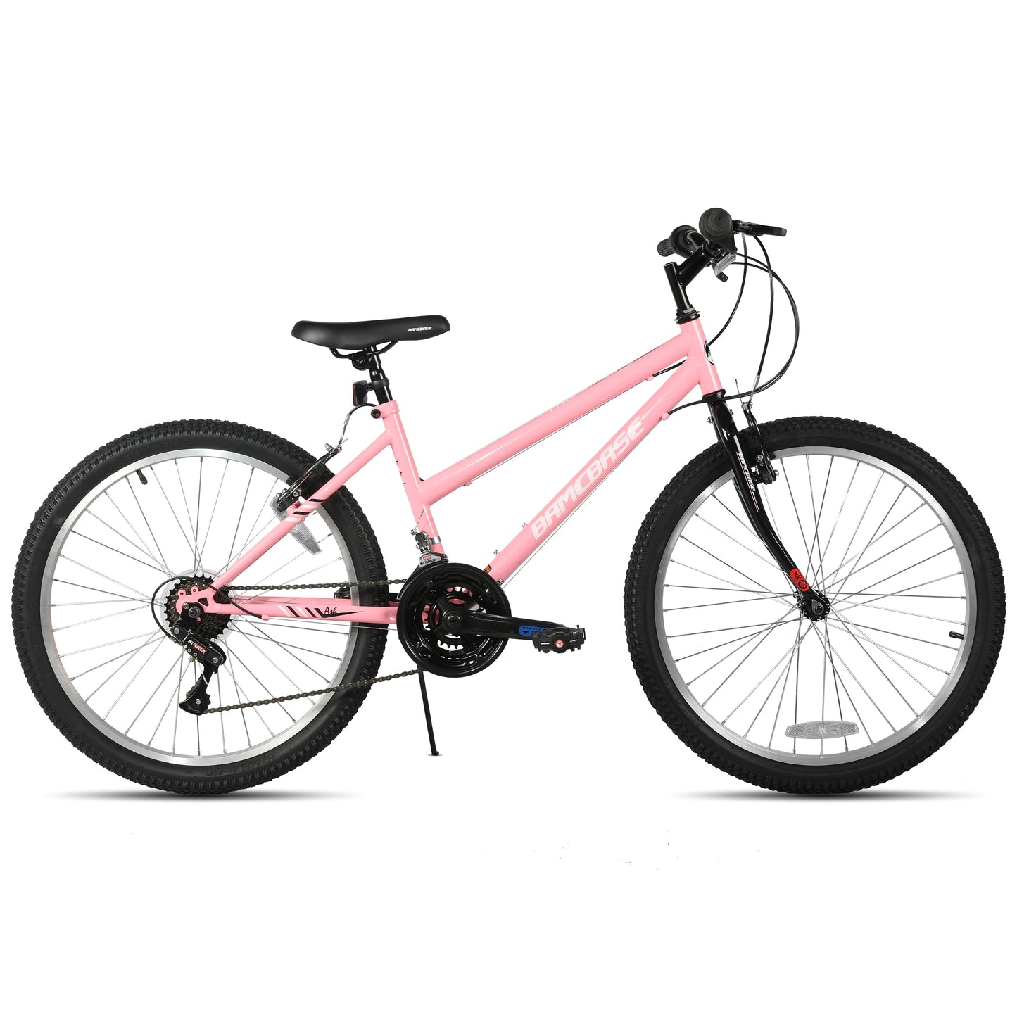 HILAND Bamcbase Womens Mountain Bike, 24 26 Inch 18 Speeds Hybrid Commuter Bicycle for Adults, Sport Hardtail Trail MTB