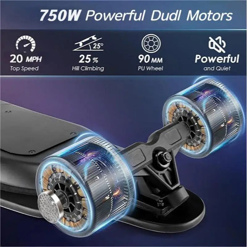 38" Electric Skateboard with Remote Control, 300 lbs Max Load