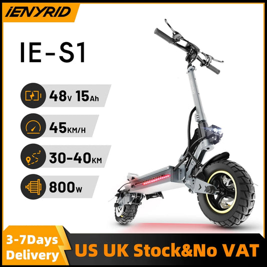 IENYRID IE-S1 Electric Scooter 800W Motor 48V15AH Lithium Battery E-Scooter 10-inch Off-road Tires Foldable E-Scooters
