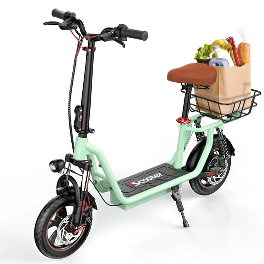 ISCOOTER I12 Adult Electric Scooter 500W Motor E- Scooter 36V 7.5AH Battery Electric Scooter 12 Inch Road Tires Electric Scooter
