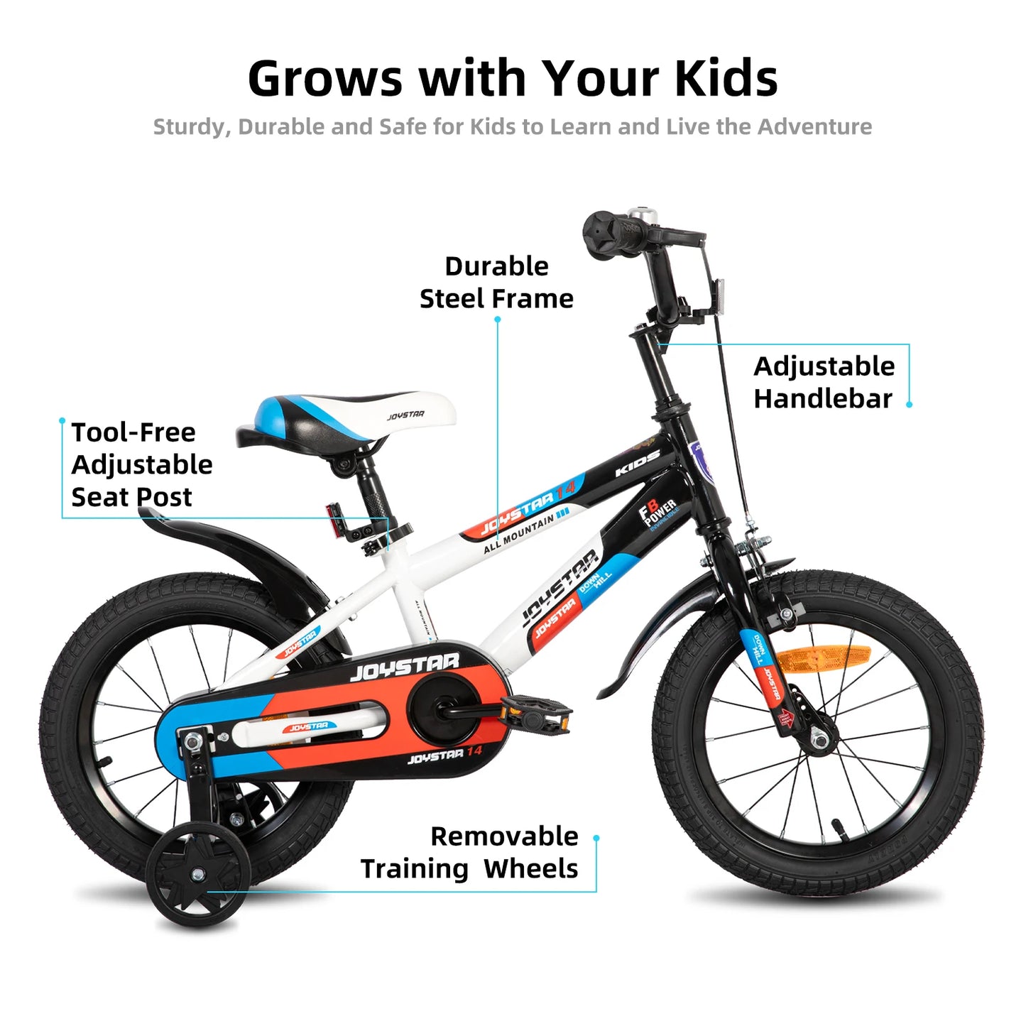 JOYSTAR Kids Bike for 3-10 Years Old Boys and GirlKids Bike with Training Wheels, Easy to Install, Multiple Colors Available