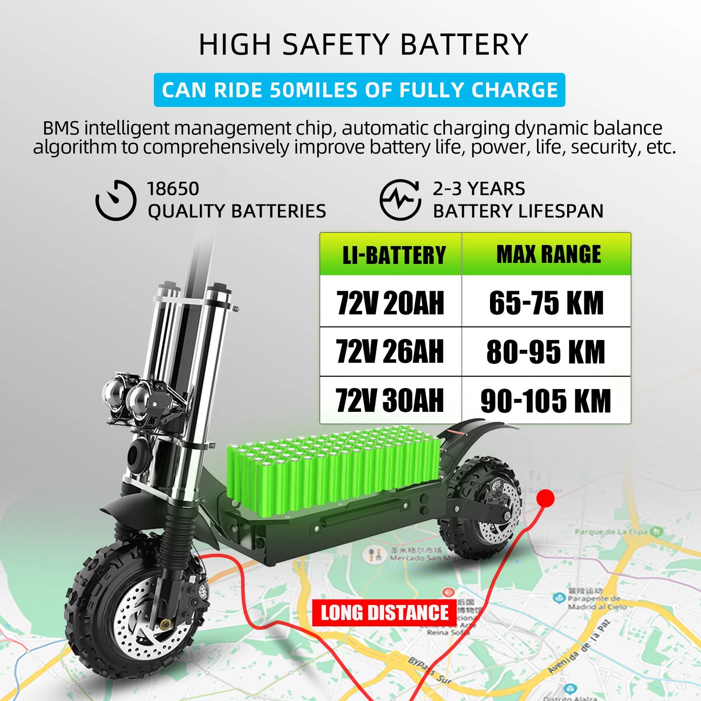 13-30AH Li-Battery Electric Scooter