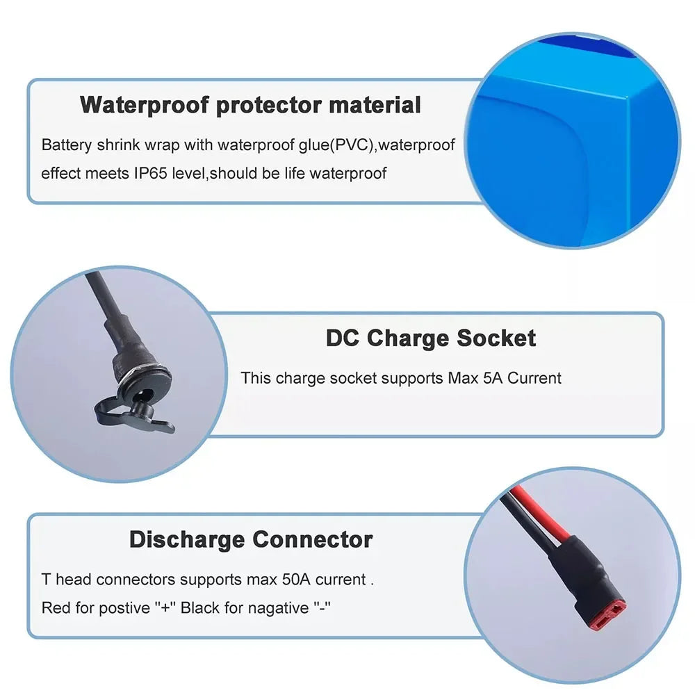 【New】48V 20Ah 18650 Rechargeable Lithium Battery Pack 13S7P Power Modified Bicycle Scooter Electric Vehicle with BMS+charger