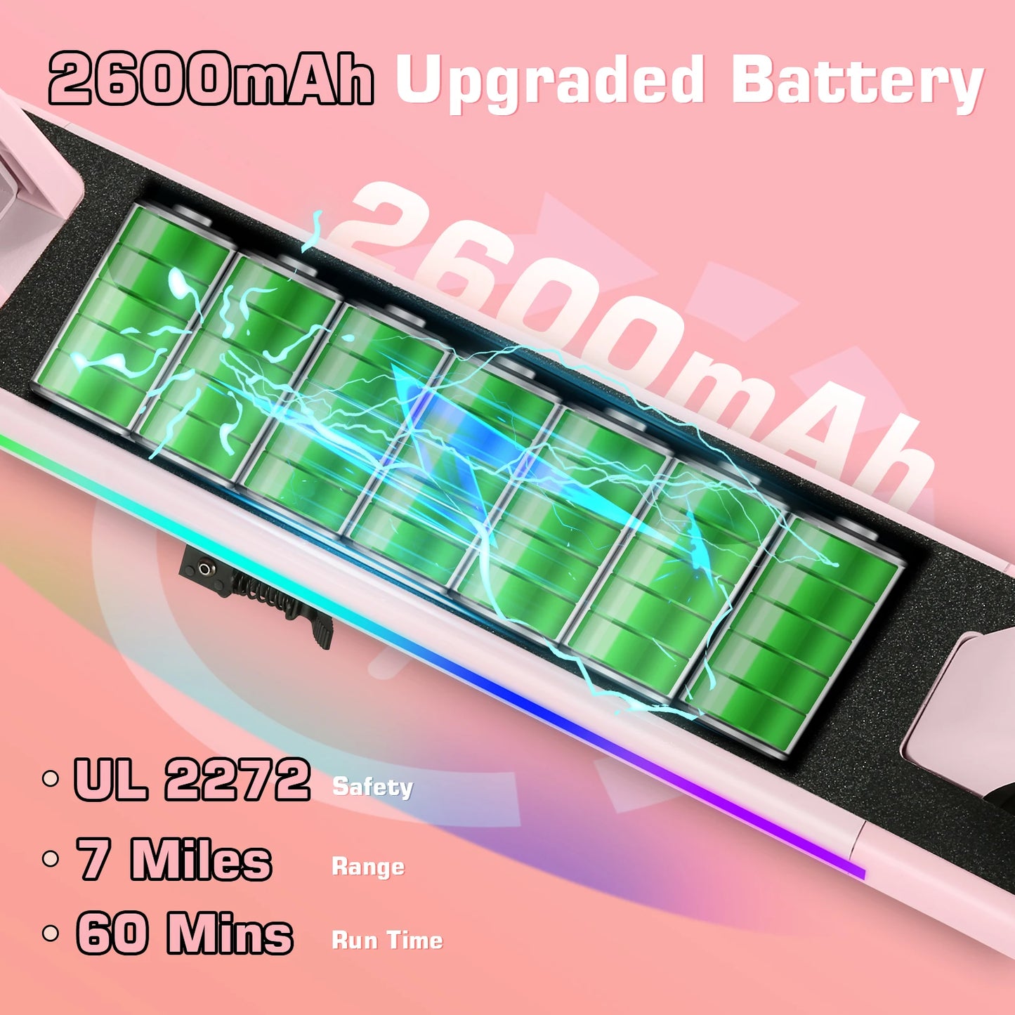 Electric Scooter for Kids Ages 6-12,150W Motor,Colorful Lights,Adjustable Height & Speed,LED Display,Foldable for Kids,Idea Gift